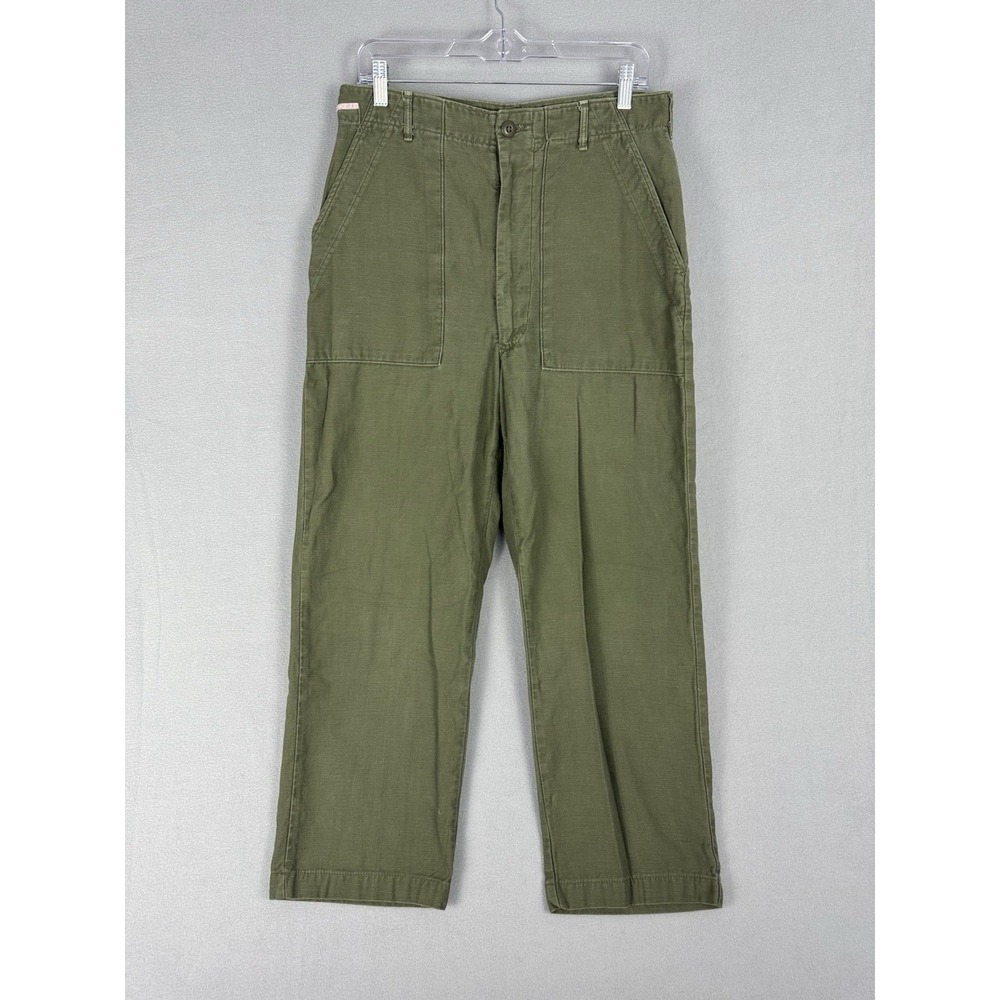 Vintage OG 107 Baker Pants Fatigue Sateen Mens 34(fits 32x26) Zip Fly 70s Type 1